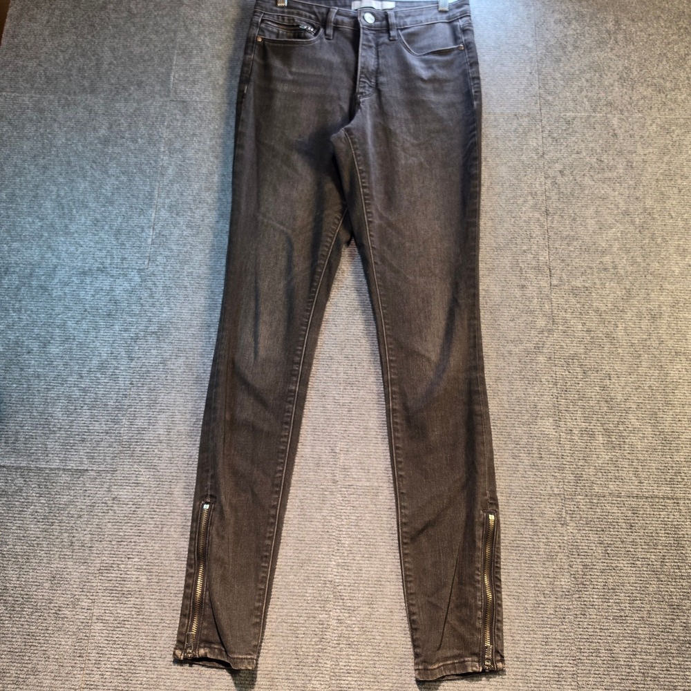 Athleta Sculptek Skinny Jeans Women 4 Tall Black Good Ankle Zip Moto 486287-00